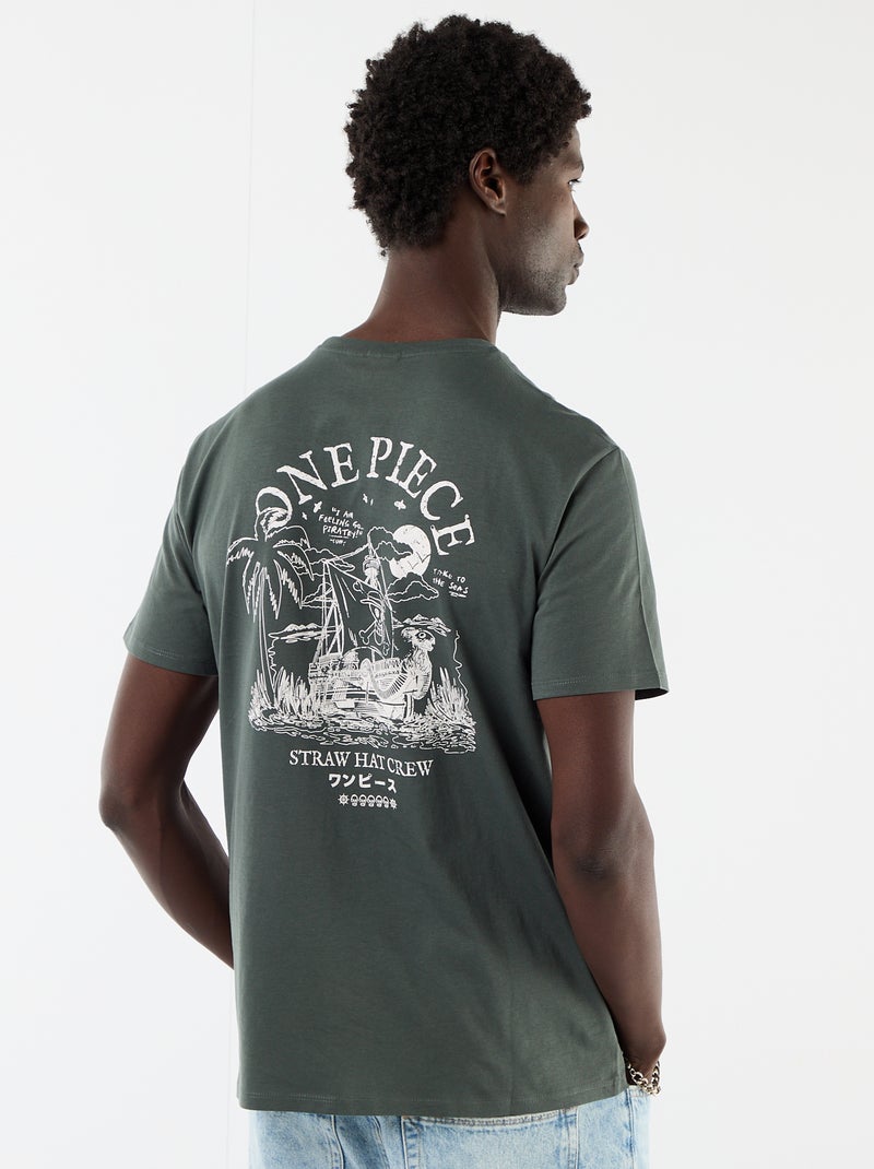 T-shirt 'One Piece' aan twee zijden bedrukt Groen - Kiabi