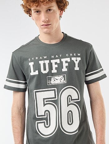 T-shirt 'One piece' en coton uni avec rayures manches