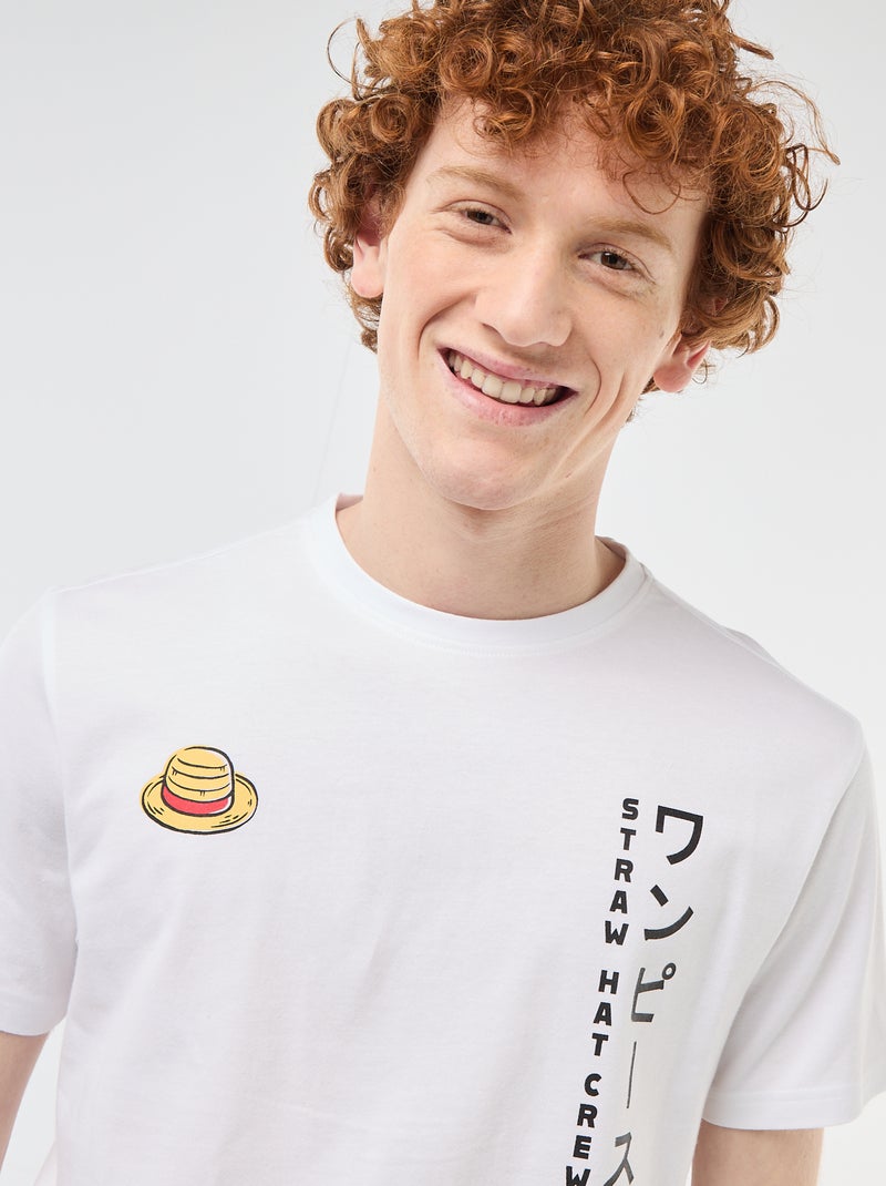 T-shirt 'One piece' en coton uni Blanc - Kiabi