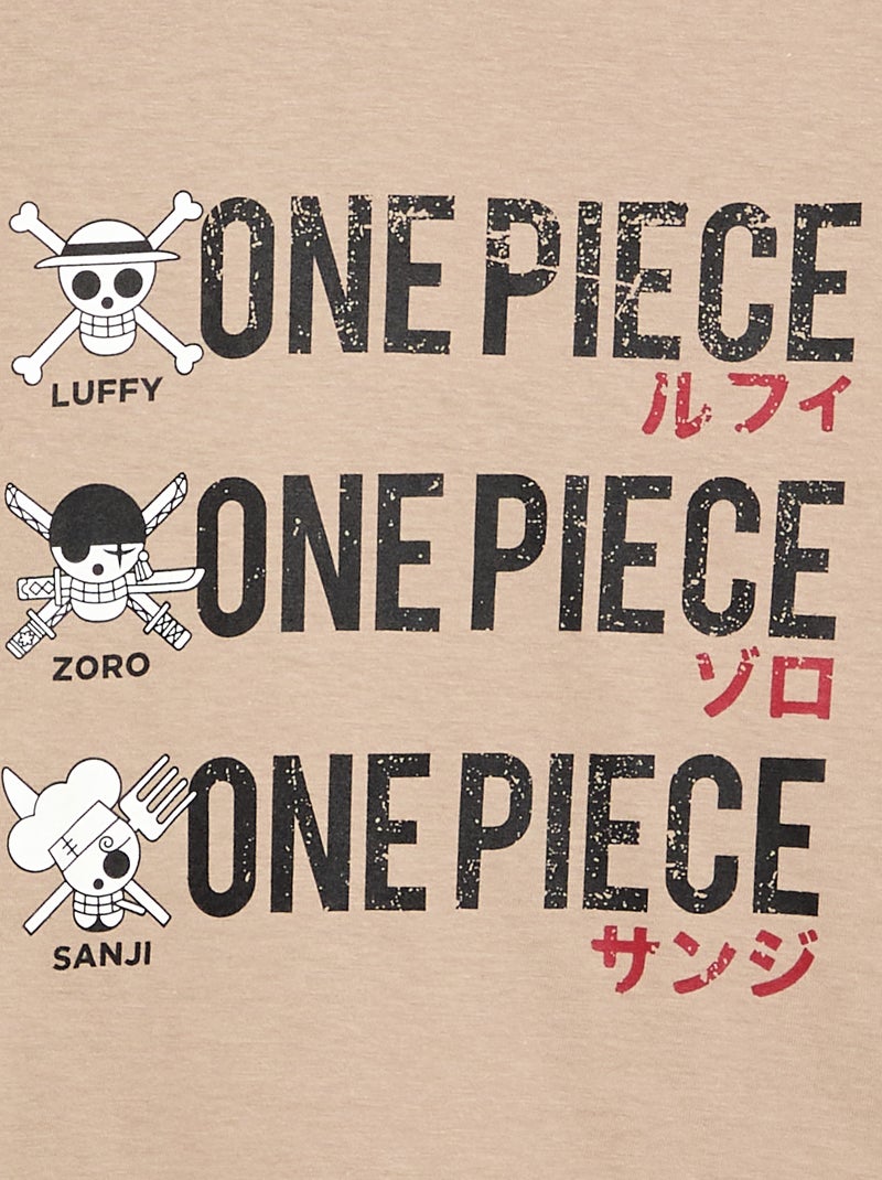 T-shirt 'One Piece' met lange mouwen Biege - Kiabi