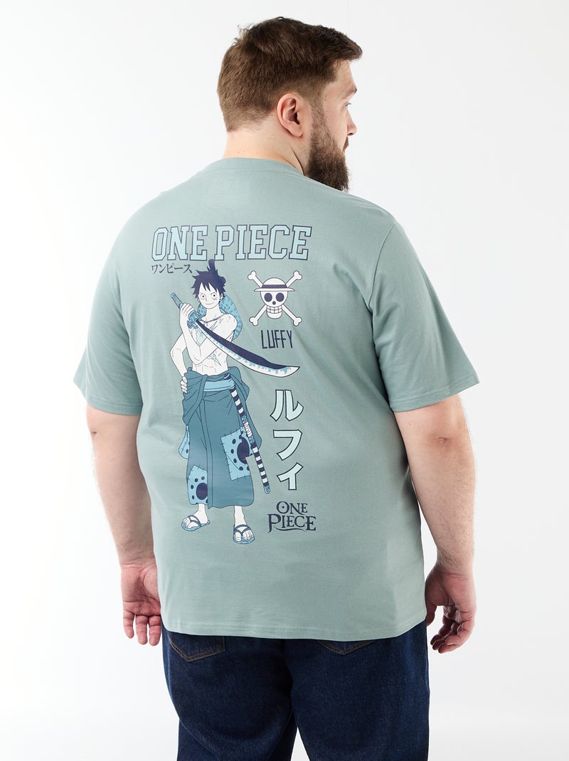 T-shirt 'One Piece' met print voor- en achterkant Blauw - Kiabi