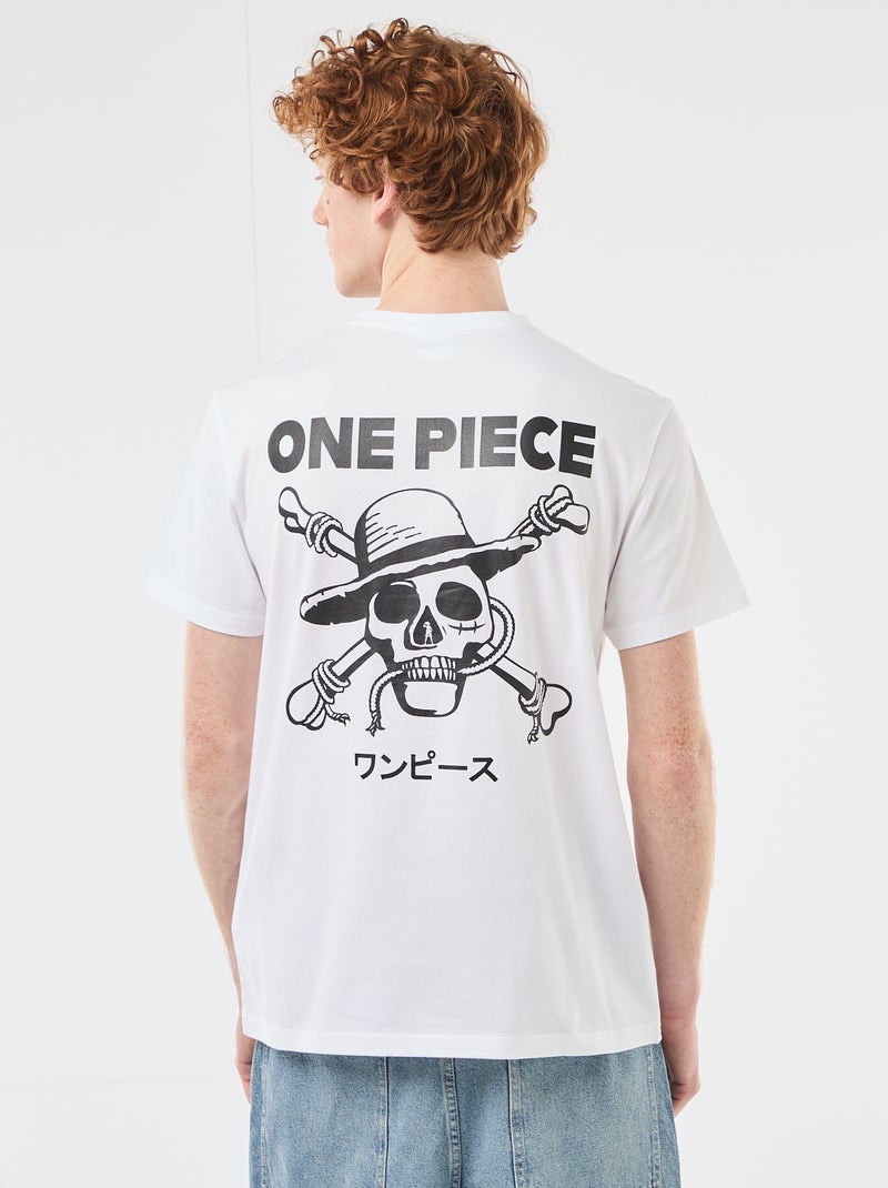 T-shirt 'One Piece' van effen katoen Wit - Kiabi