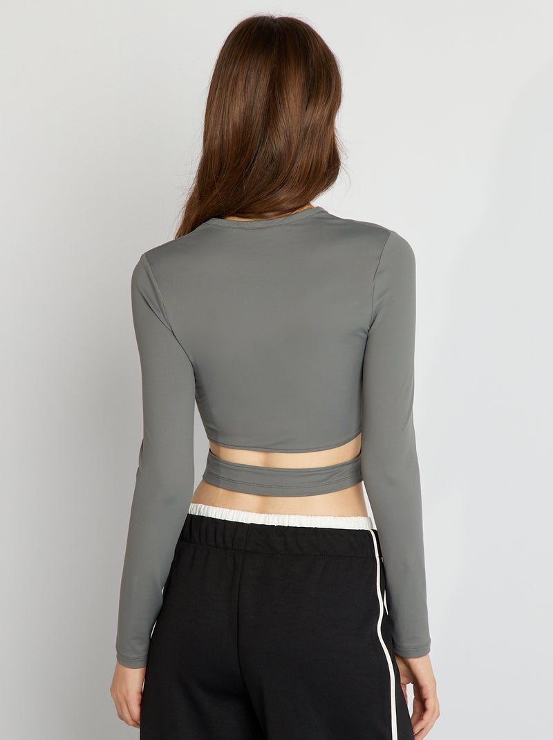 T-shirt ouvert au dos Gris - Kiabi