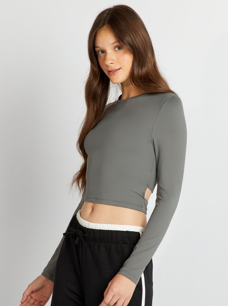 T-shirt ouvert au dos Gris - Kiabi