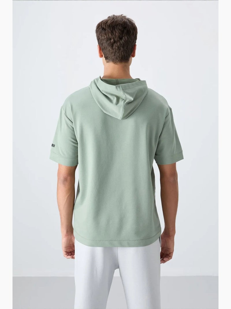 T-shirt oversize à capuche et manches courtes tommy Vert menthe - Kiabi