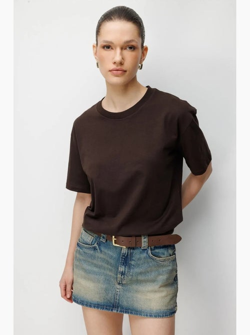 T-shirt oversize à col rond côtelé mixray - Kiabi
