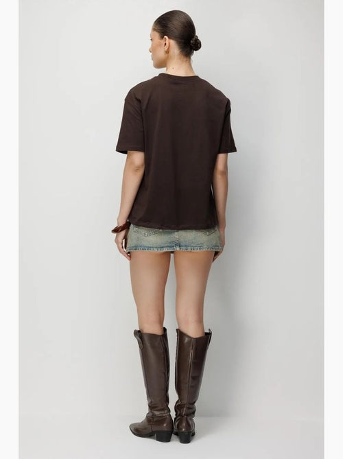 T-shirt oversize à col rond côtelé mixray - Kiabi