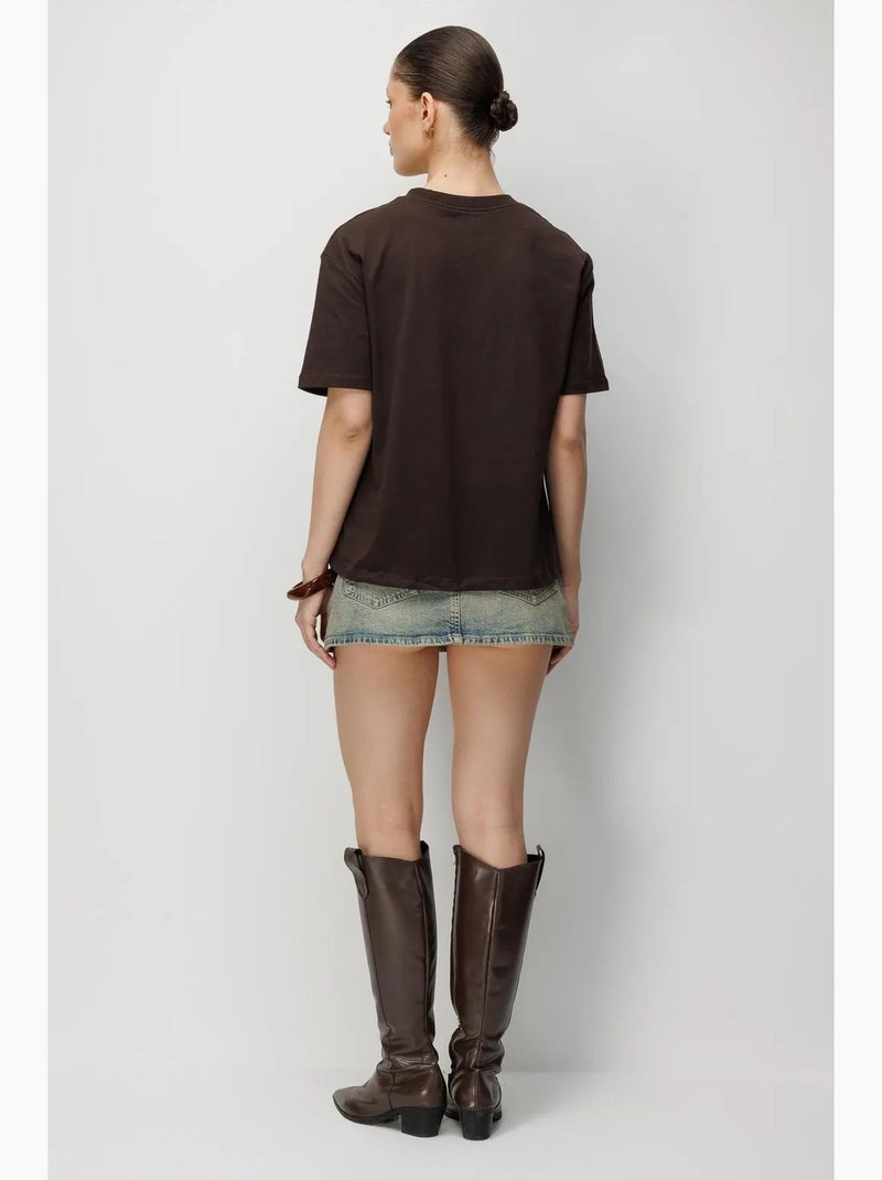 T-shirt oversize à col rond côtelé mixray Blanc - Kiabi