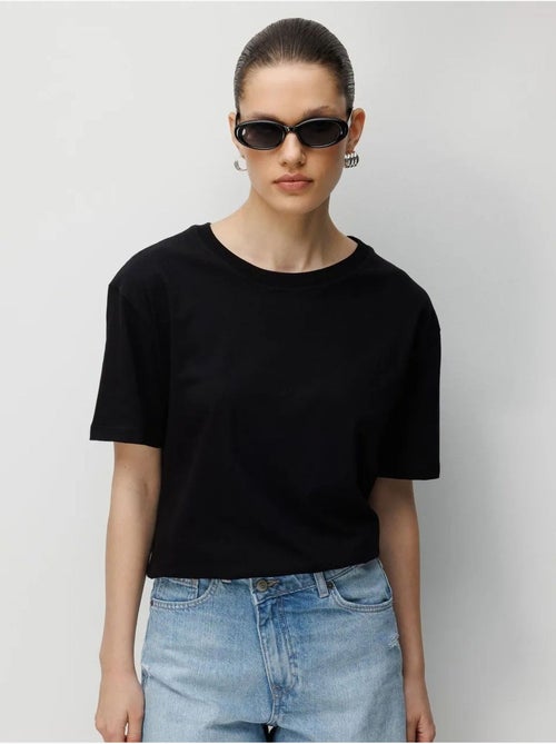 T-shirt oversize à col rond côtelé mixray - Kiabi T-shirt oversize à col rond côtelé mixray - Kiabi