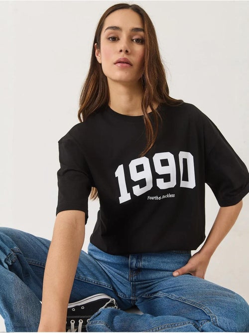 T-shirt oversize à col rond élastique lucci - Kiabi