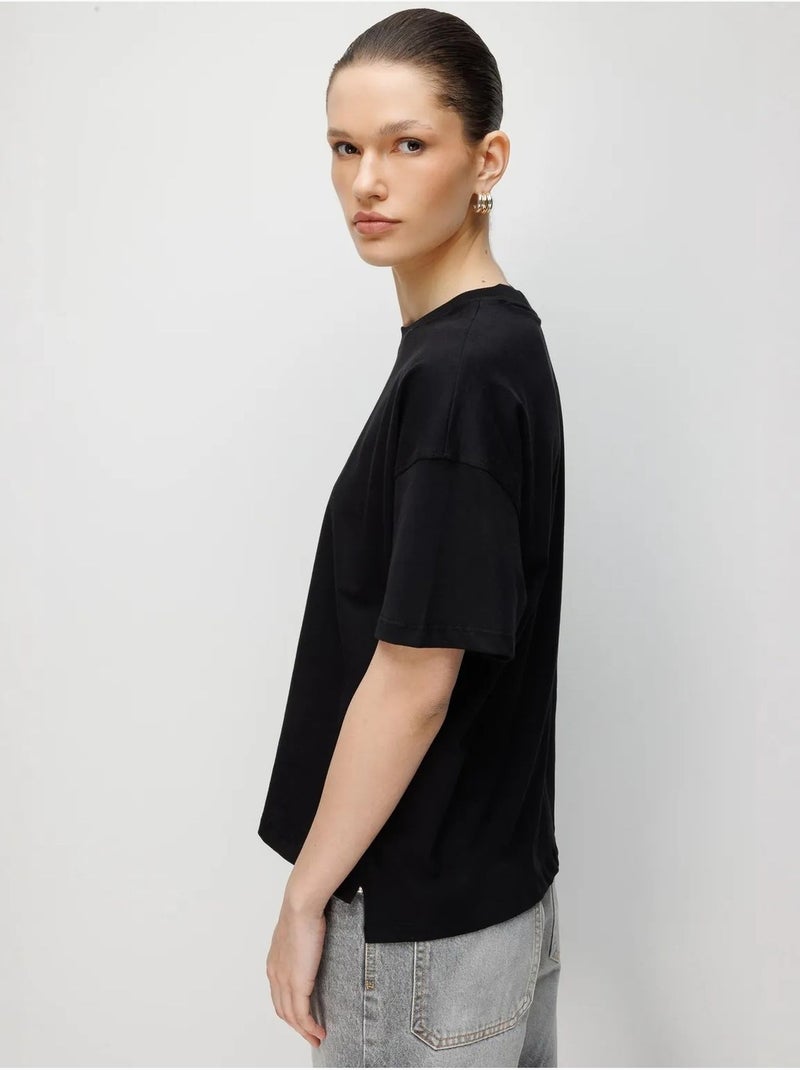 T-shirt oversize à col rond et fente mixray Multicolore - Kiabi