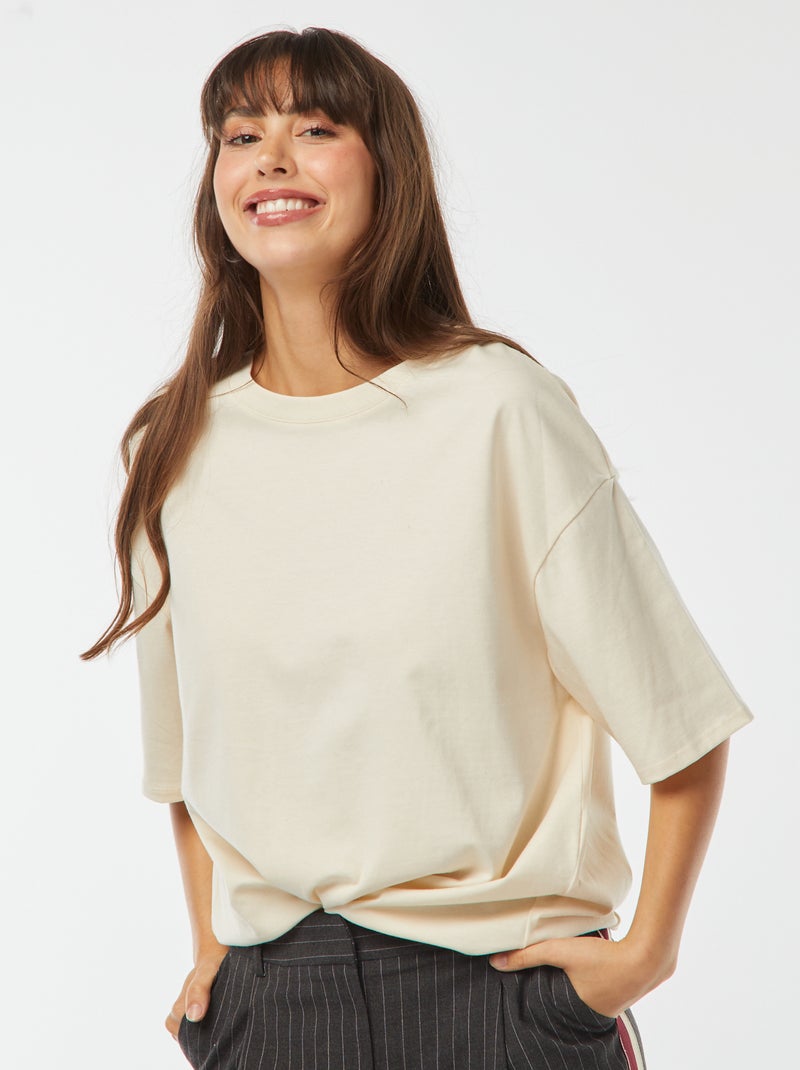 T-shirt oversize à col rond Undyed - Kiabi