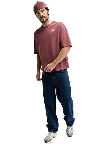 T-shirt oversize à manches courtes homme homme grama burgundy