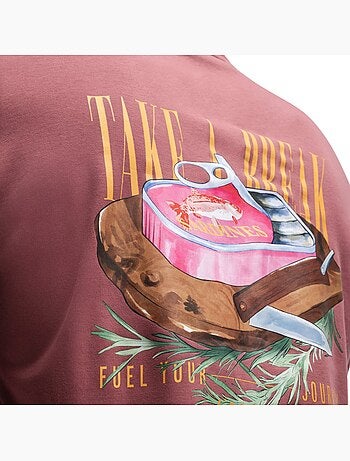 T-shirt oversize à manches courtes homme homme grama burgundy