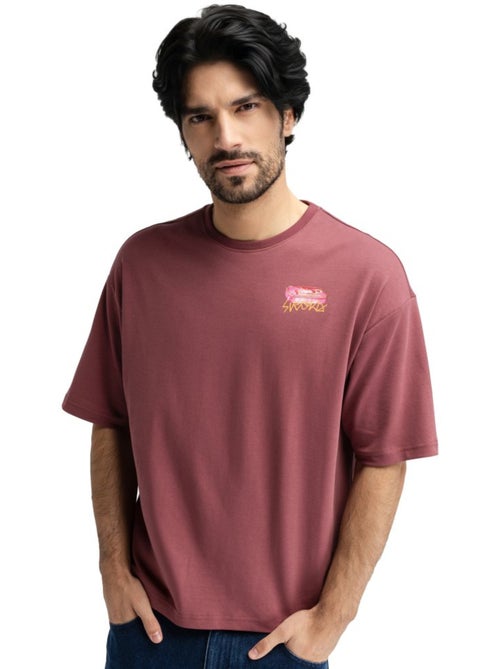 T-shirt oversize à manches courtes homme homme grama burgundy - Kiabi T-shirt oversize à manches courtes homme homme grama burgundy - Kiabi