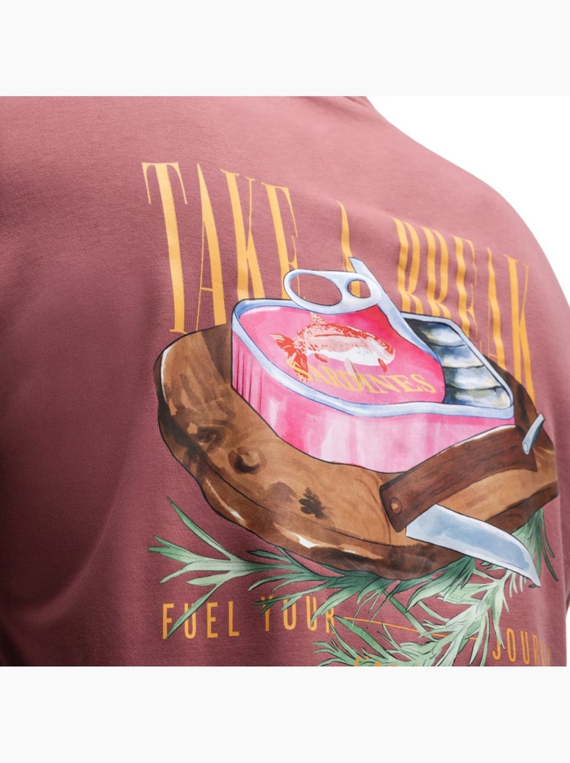 T-shirt oversize à manches courtes homme homme grama burgundy Rouge - Kiabi