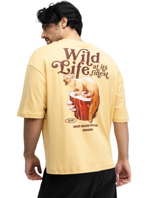 T-shirt oversize à manches courtes homme homme grama mustard - Kiabi T-shirt oversize à manches courtes homme homme grama mustard - Kiabi