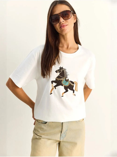 T-shirt oversize à sequins brodés lucci - Kiabi