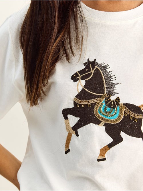 T-shirt oversize à sequins brodés lucci - Kiabi