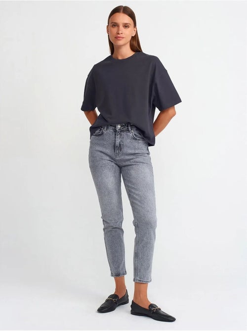 T-shirt oversize en coton à col rond dilvin - Kiabi