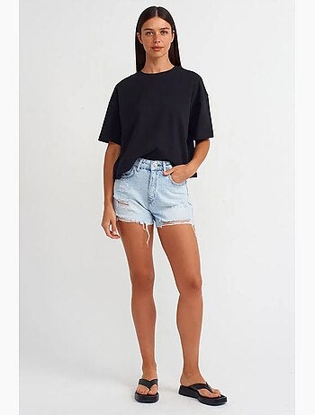 T-shirt oversize en coton à col rond dilvin