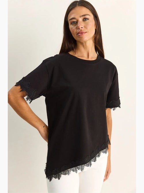 T-shirt oversize en coton à col rond lucci - Kiabi