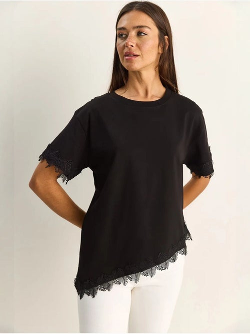 T-shirt oversize en coton à col rond lucci - Kiabi