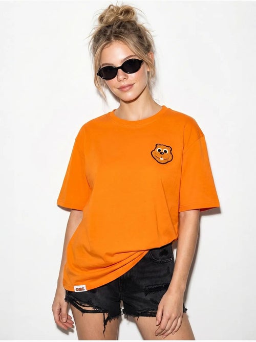 T-shirt oversize en coton avec broderie et col rond lucci - Kiabi T-shirt oversize en coton avec broderie et col rond lucci - Kiabi