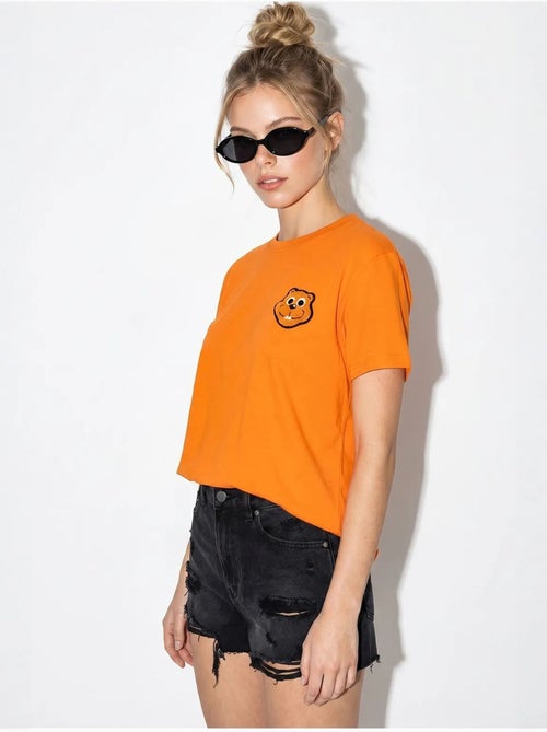 T-shirt oversize en coton avec broderie et col rond lucci - Kiabi T-shirt oversize en coton avec broderie et col rond lucci - Kiabi