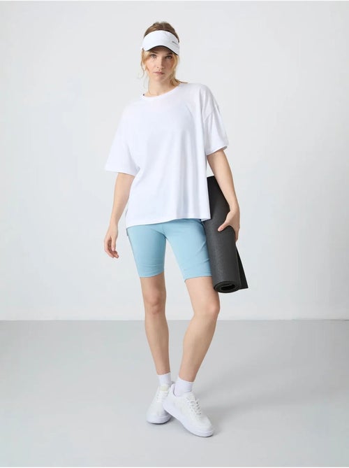 T-shirt oversize en coton et modal à col rond tommy - Kiabi
