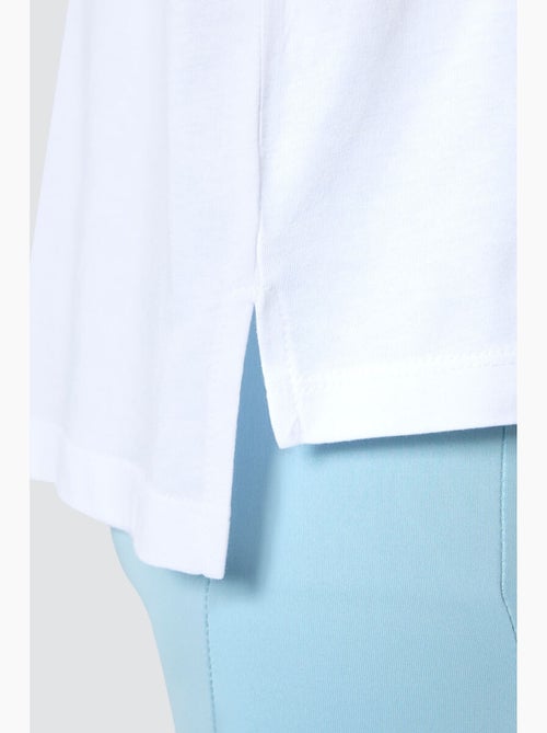 T-shirt oversize en coton et modal à col rond tommy - Kiabi