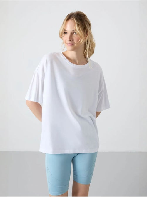 T-shirt oversize en coton et modal à col rond tommy - Kiabi T-shirt oversize en coton et modal à col rond tommy - Kiabi