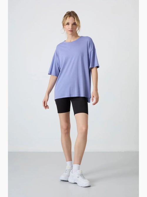 T-shirt oversize en coton et modal à col rond tommy - Kiabi T-shirt oversize en coton et modal à col rond tommy - Kiabi