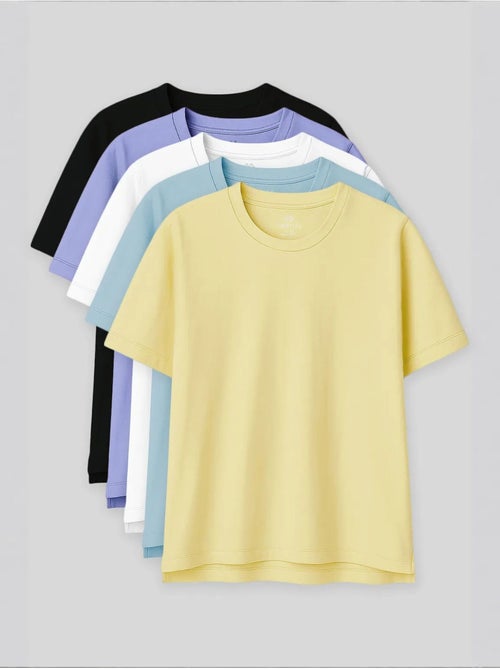 T-shirt oversize en coton et modal à col rond tommy - Kiabi