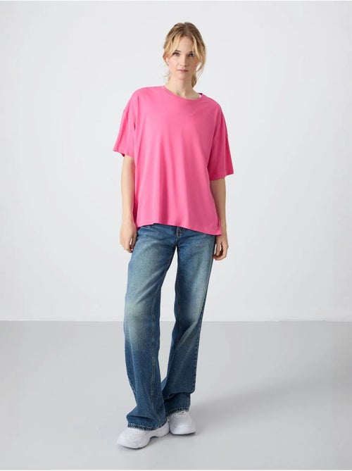 T-shirt oversize en coton et modal à col rond tommy - Kiabi T-shirt oversize en coton et modal à col rond tommy - Kiabi