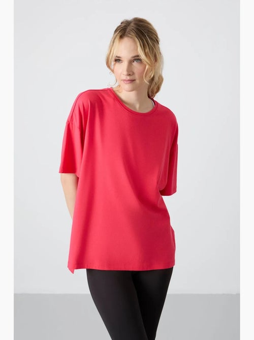 T-shirt oversize en coton et modal à col rond tommy - Kiabi T-shirt oversize en coton et modal à col rond tommy - Kiabi