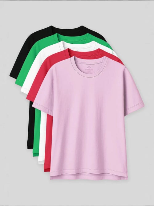 T-shirt oversize en coton et modal à col rond tommy - Kiabi