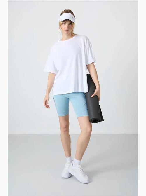 T-shirt oversize en coton et modal à col rond tommy - Kiabi