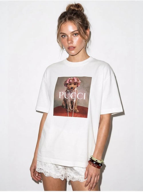 T-shirt oversize en coton imprimé lucci - Kiabi T-shirt oversize en coton imprimé lucci - Kiabi