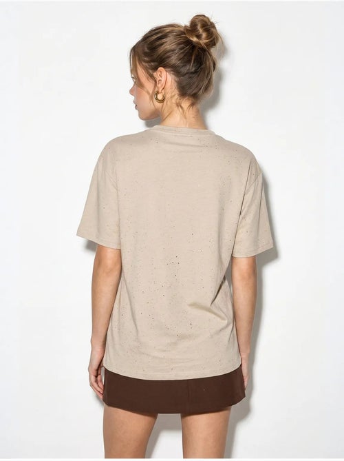 T-shirt oversize en jersey de coton à col rond lucci - Kiabi