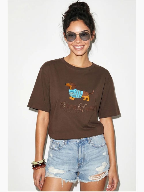 T-shirt oversize en jersey de coton imprimé lucci - Kiabi
