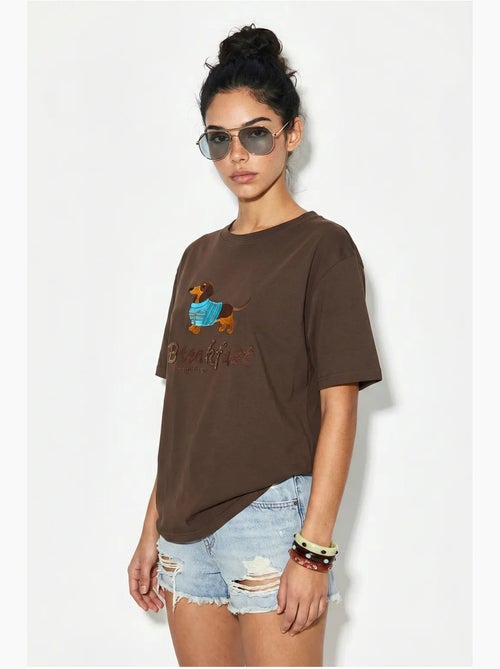 T-shirt oversize en jersey de coton imprimé lucci - Kiabi