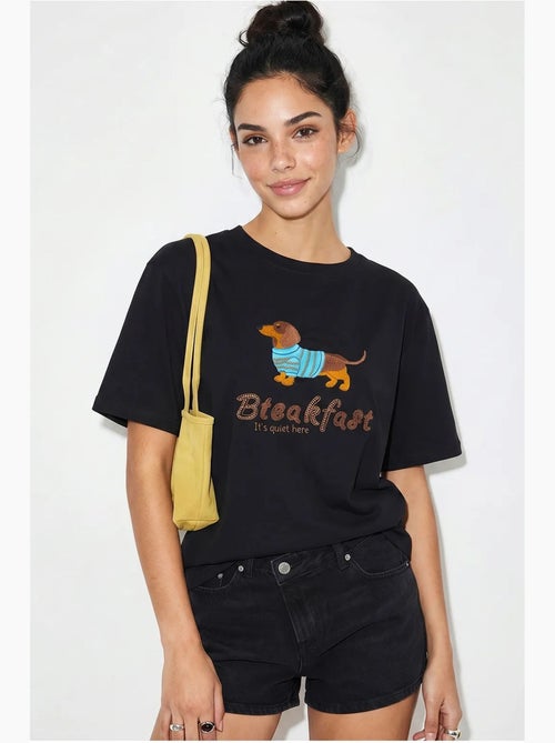 T-shirt oversize en jersey de coton imprimé lucci - Kiabi