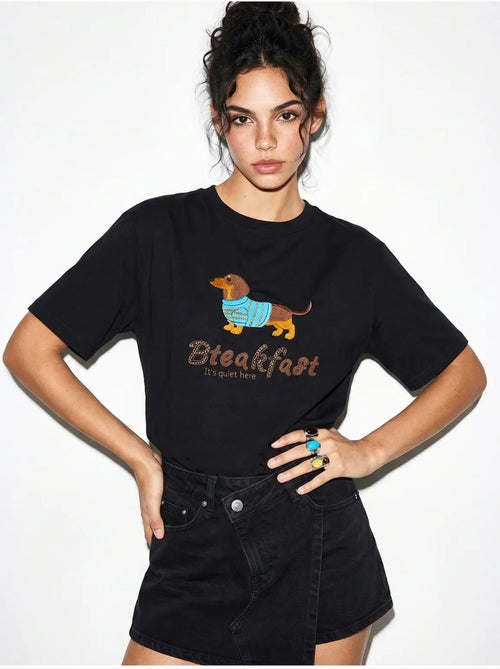 T-shirt oversize en jersey de coton imprimé lucci - Kiabi