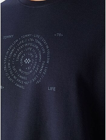 T-shirt oversize en mélange coton à col rond tommy