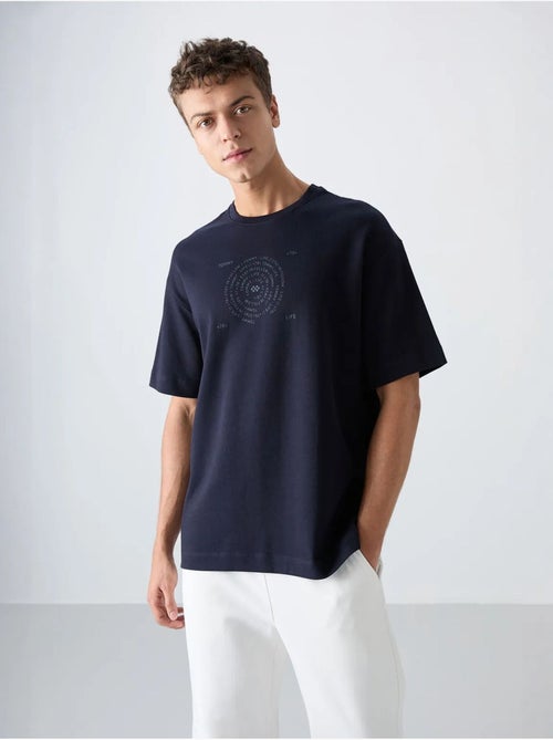T-shirt oversize en mélange coton à col rond tommy - Kiabi T-shirt oversize en mélange coton à col rond tommy - Kiabi