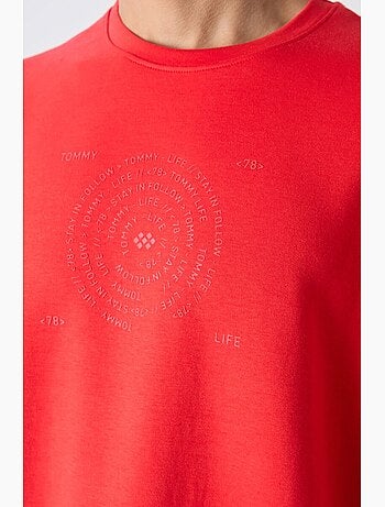 T-shirt oversize en mélange coton à col rond tommy