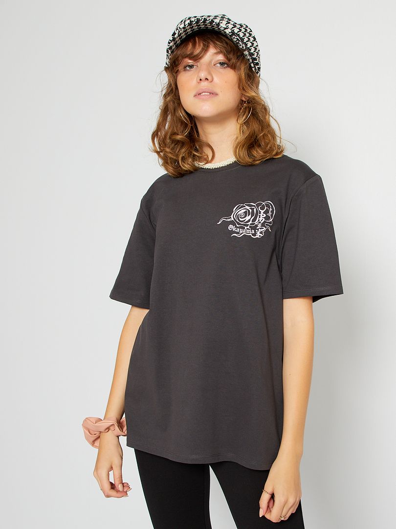 T-shirt oversize gris - Kiabi
