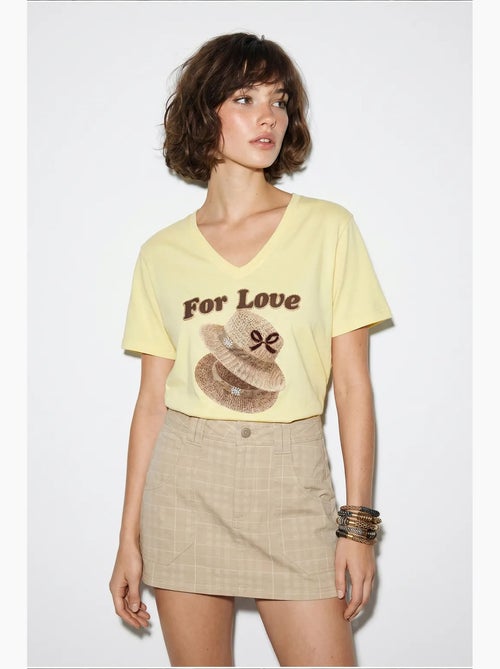 T-shirt oversize imprimé à col v lucci - Kiabi T-shirt oversize imprimé à col v lucci - Kiabi