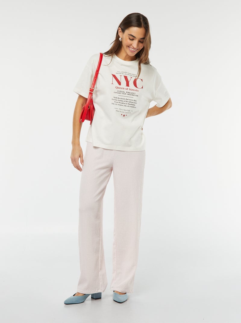 T-shirt oversize imprimé blanc - Kiabi
